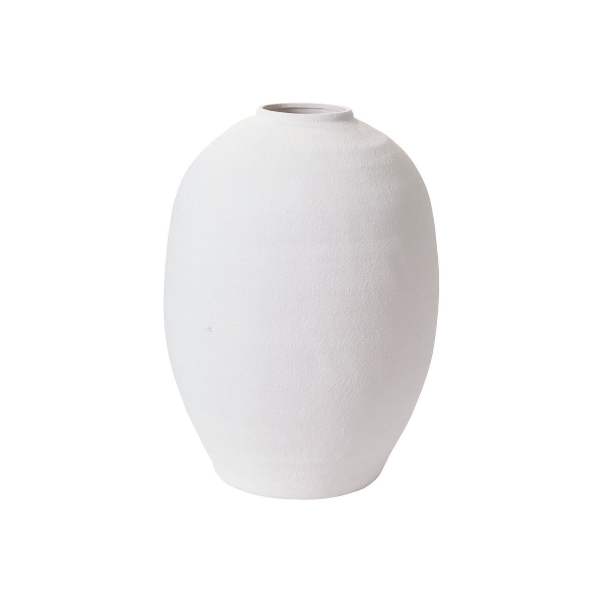 Konos round white cement vase, large