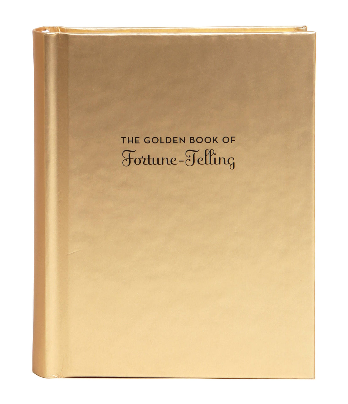 Front cover of The Golden Book of Fortune-Telling, plain metallic gold with black title text