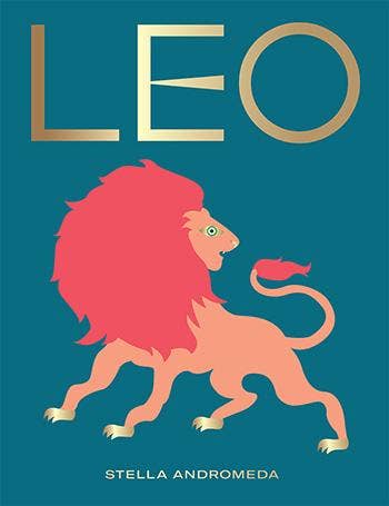 Front cover of Leo shown flat: stylized striding lion with gold claws on deep teal, gold LEO lettering