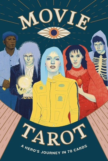 Movie Tarot text with Illustration of movie actors.