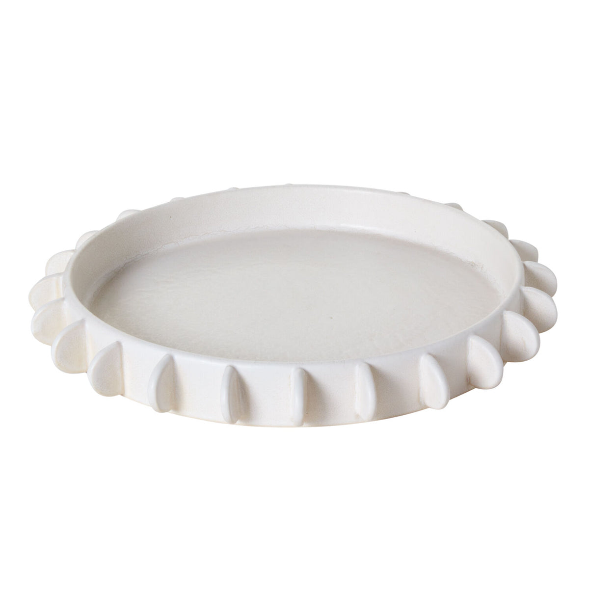 Reverie off-white ceramic tray, large 22 inch