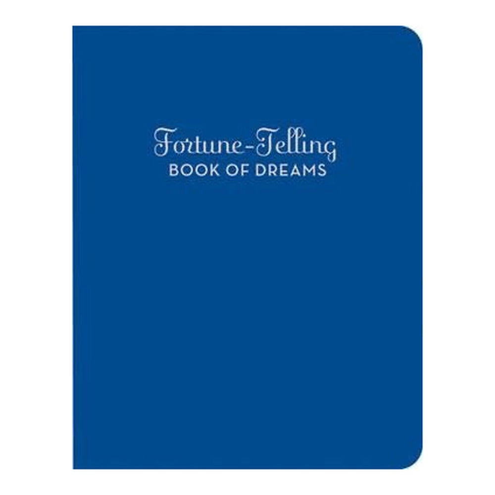 Fortune-Telling Book of Dreams with a plain blue cover and silver title lettering