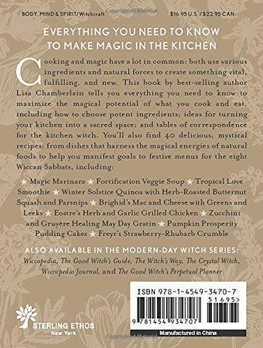 Close-up of the Wiccan Kitchen back cover text: Everything you need to know to make magic in the kitchen