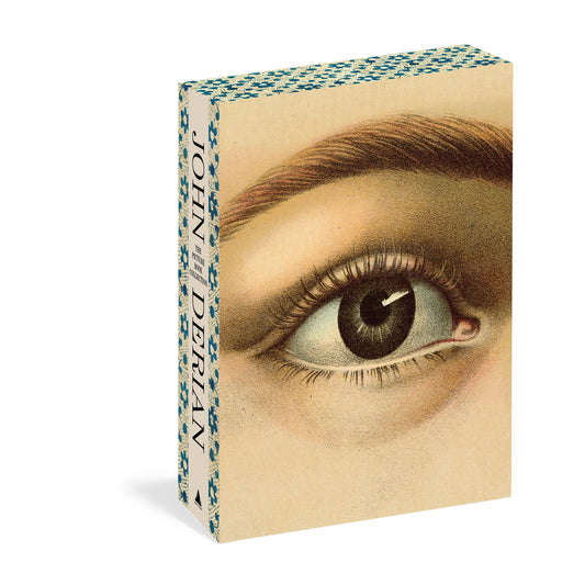 John Derian Picture Book Collection 2 slipcase with a vintage illustrated eye and blue floral patterned edges