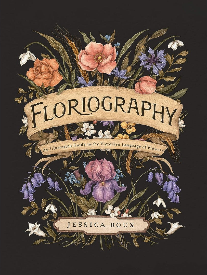 Close-up of the Floriography cover: An Illustrated Guide to the Victorian Language of Flowers