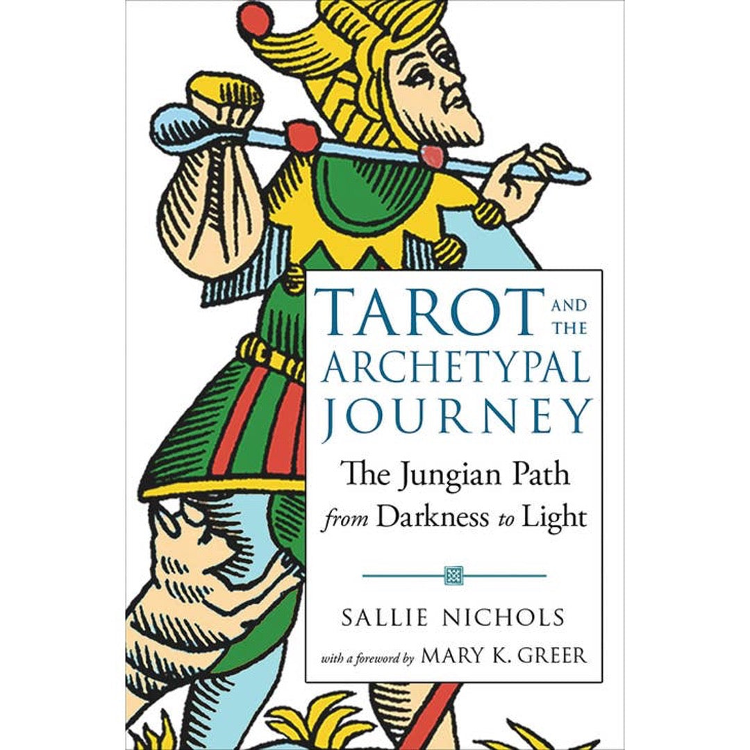 Tarot and the Archetypal Journey book cover by Sallie Nichols with a colorful Fool card figure