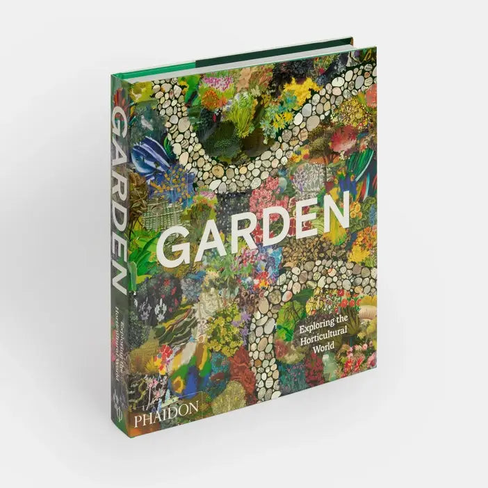 Garden: Exploring the Horticultural World book standing at an angle, collage cover of a garden path