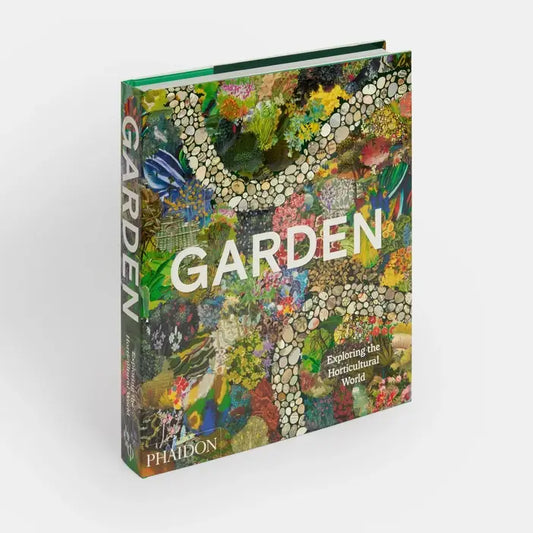 Garden: Exploring the Horticultural World book standing at an angle, collage cover of a garden path