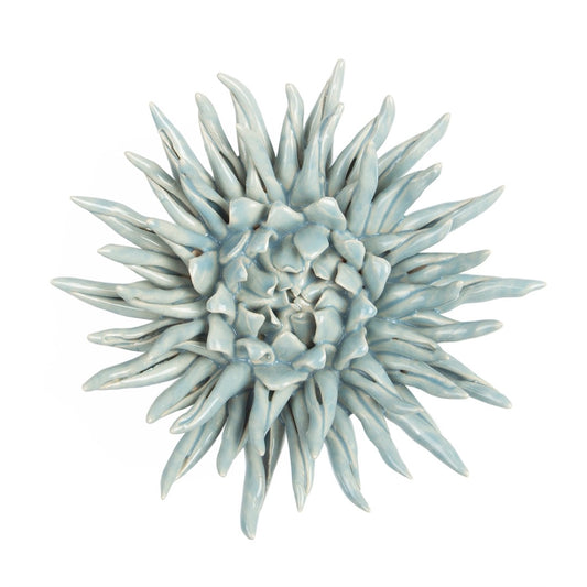 Ceramic large blue flower, top view.