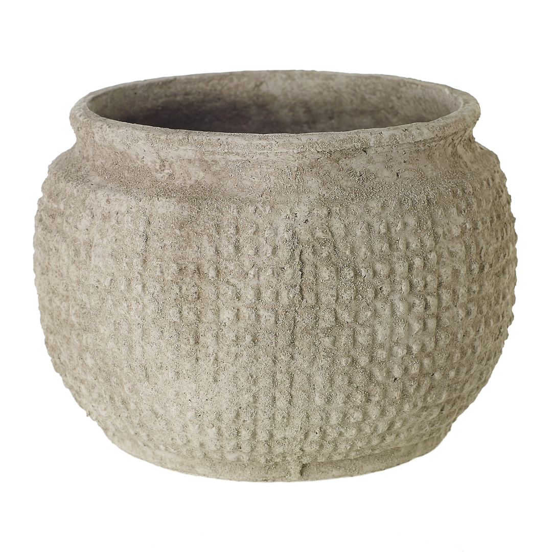 Kemble pot seen slightly from above, showing the open rim and dotted texture across the body