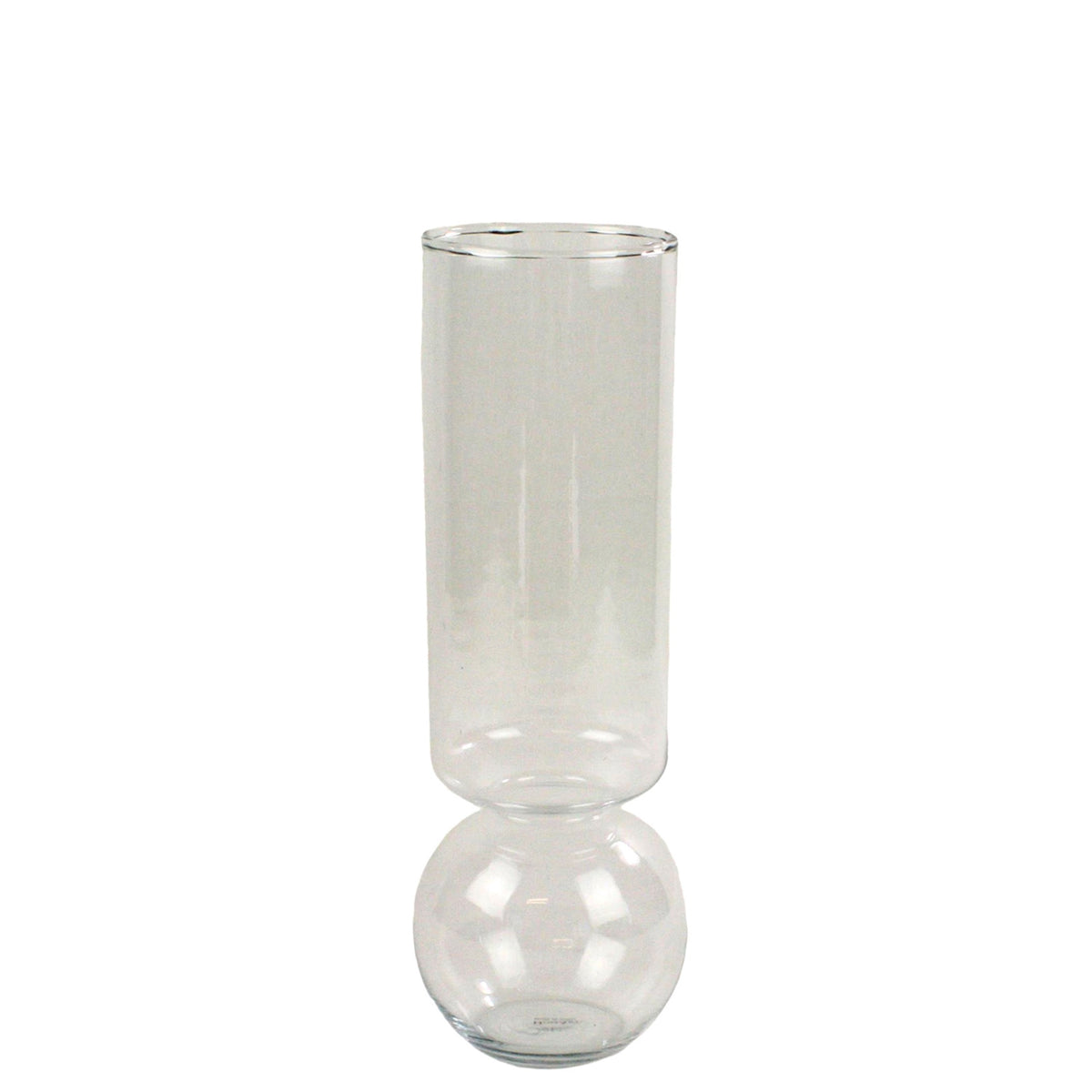 Clear glass rooting bulb vase tall