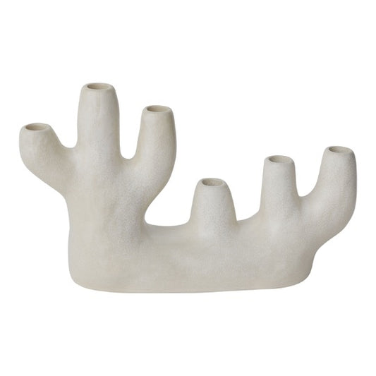 Abstract white candleholder for 6 tapers