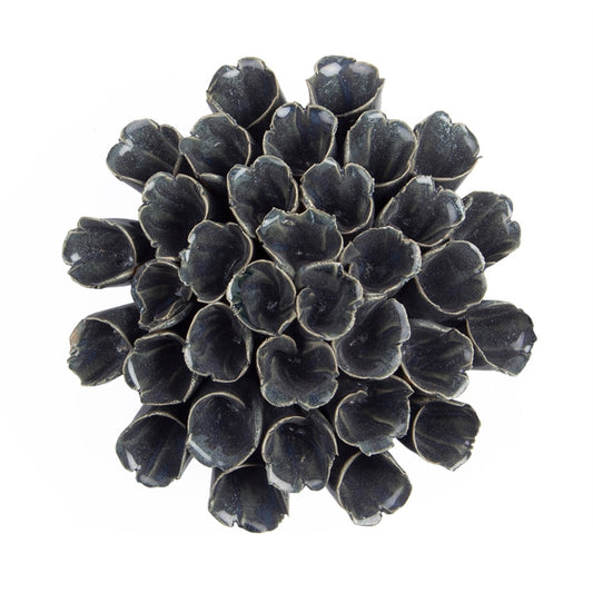 Ceramic sea polyp in blue grey, top view
