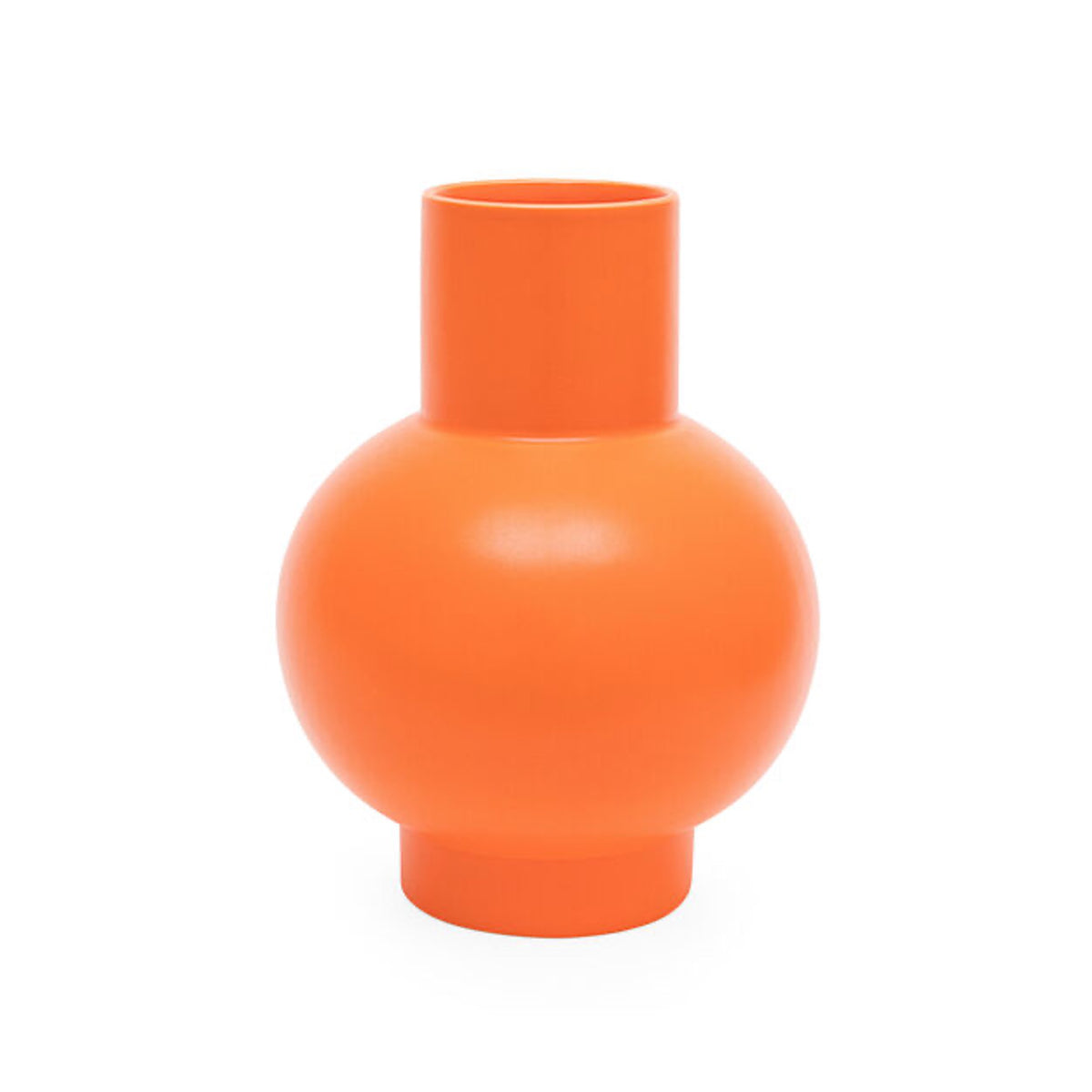 Vibrant orange colored modern vase