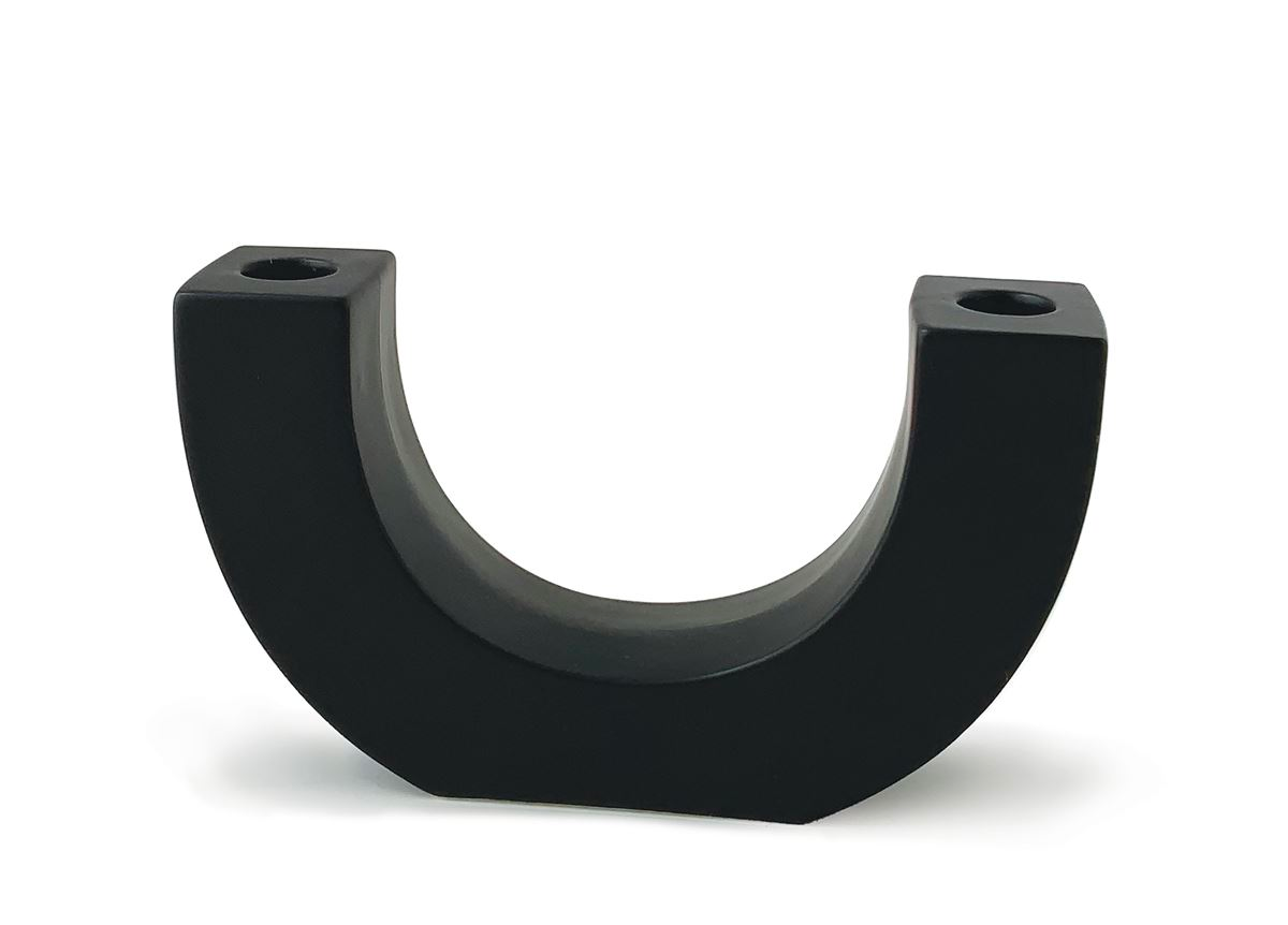 black u-shape ceramic double taper holder
